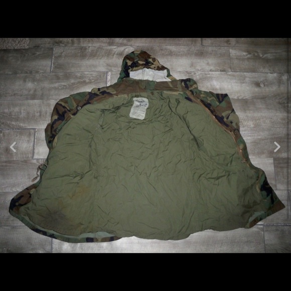 Vtg 80s US Army Camo Cold Weather Jacket Mens Med - Picture 5 of 8